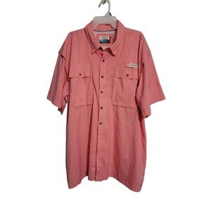 MEGELLAN Outdoors Vented Men's XL Peach Fish Gear Short Sleeve Button Shirt